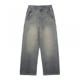 Оверсайз сине-бежевые запоминающиеся BYD JEANS джинсы