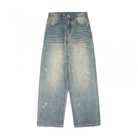 Классические джинсы BYD JEANS выполненные в бежево-синем цвете