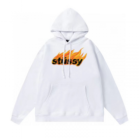 Худи с "горящим" логотипом Stussy выполненное в белом цвете
