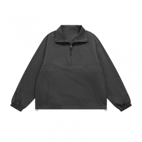 Тёмно-серая оверсайз INFLATION куртка-пуловер с прорезанными карманами