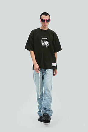 Футболка RRR 123 Rivington коричневого цвета с округлым вырезом