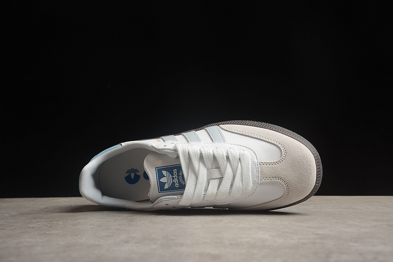 Белые с замшевым носком Adidas Samba Vegan кроссовки