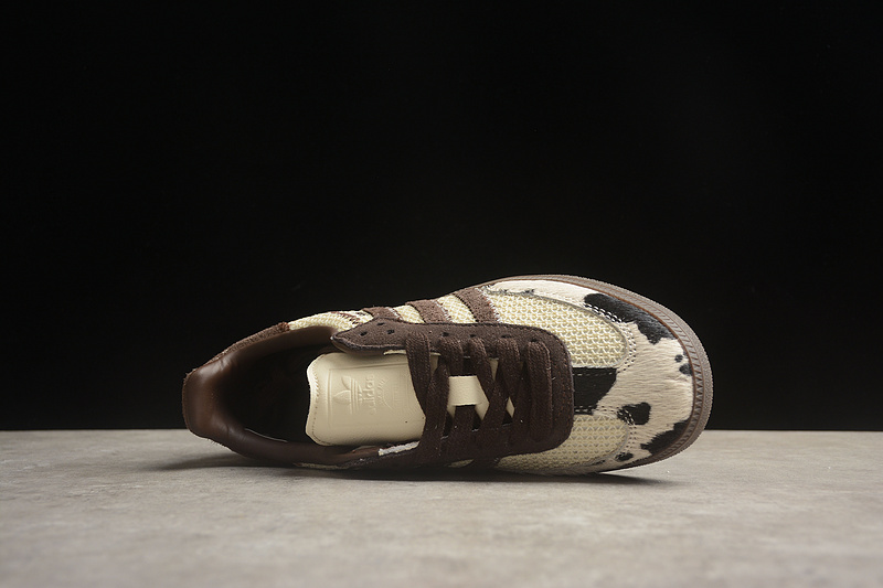 Оригинальные Adidas Samba OG коричнево-бежевые сетчатые кеды с мехом