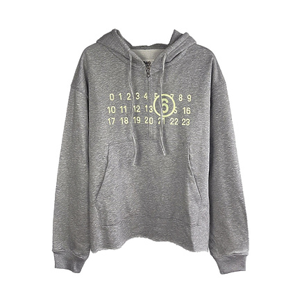 Maison Margiela худи в светло-сером цвете с молнией