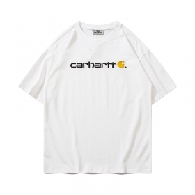 Футболка Carhartt белая с логотипом на груди и короткими рукавами