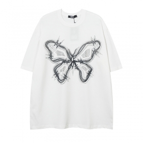020KYN с принтом бабочки спереди футболка белого цвета