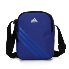 Синяя Adidas наплечная сумка с двумя карманами на молнии