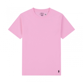 Плотная однотонная розовая футболка Polo Ralph Lauren с вышивкой
