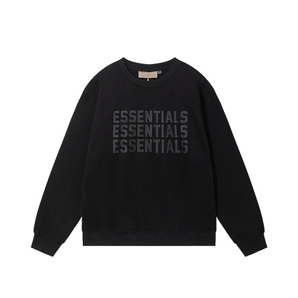 Чёрный утепленный свитшот Fear Of God Essentials с круглым вырезом