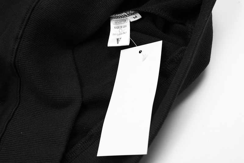 Чёрное худи оверсайз с фирменным логотипом на спине VLONE 