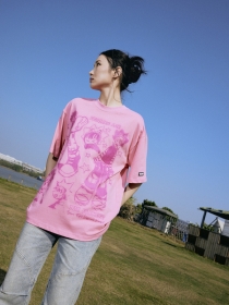 Розового цвета VEGORRS футболка с креативным принтом