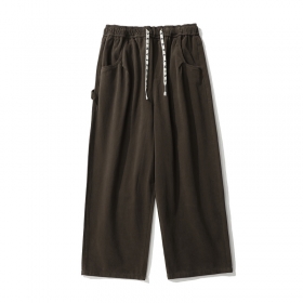 Штаны коричневого цвета широкие на резинке TXC Pants
