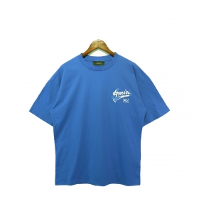 Синяя футболка AMIRI с винтажным принтом и коротким рукавом