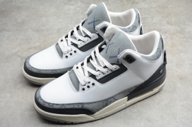 Бело-серые кроссовки Nike Air Jordan 3 Retro x KAWS с игрушкой 