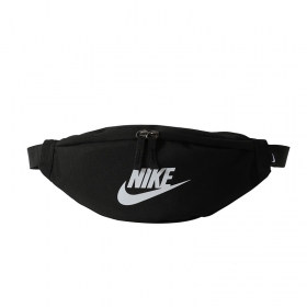 Комфортная небольшая Nike бананка черная с белым лого