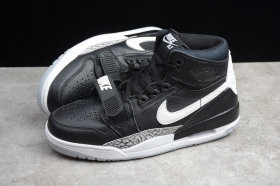 Чёрные кожаные мужские кроссовки Nike Air Jordan Legacy 312