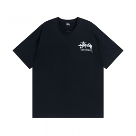 Черная футболка Stussy с принтом "Курящий мужчина"