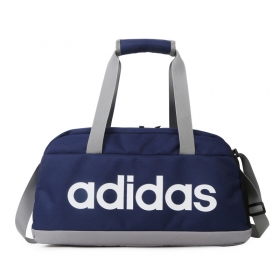 Синяя спортивная сумка Adidas с вставками серого цвета
