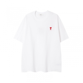 Свободного кроя базовая AMI белая футболка с круглым вырезом