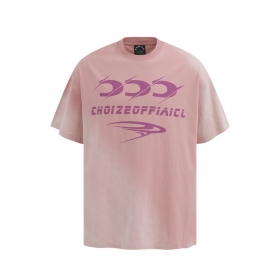 Нежно-розовая от CHOIZE кроя оверсайз футболка из 100% хлопка