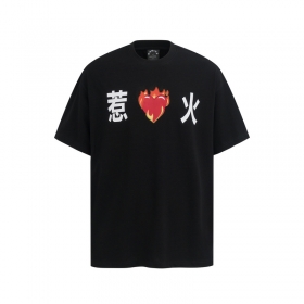 Универсальная чёрная CHOIZE футболка с принтом "Сердце в огне"