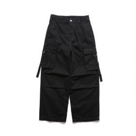 PMGO модные практичные штаны с карманами на липучке в черном цвете