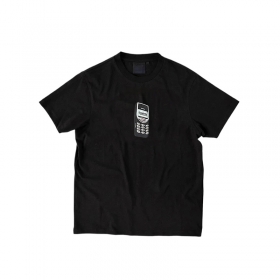 Хлопковая чёрная футболка Syna World с рисунком на груди "Телефон"