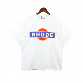 Футболка Rhude белого цвета с фирменным логотипом на груди