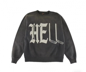 Свободного кроя чёрный Saint Michael свитшот с надписью "Hell"