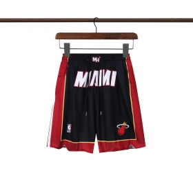 Шорты NBA чёрно-красные "Miami" с карманами на молнии сзади