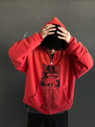 Enfants Riches Deprimes худи в красном цвете с капюшоном