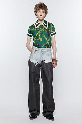 Джинсы черного цвета Acne Studios с голубым верхом