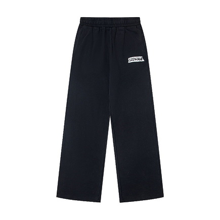 Штаны прямого кроя Balenciaga в черном цвете на резинке