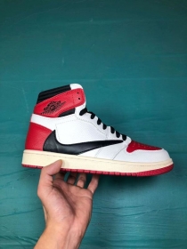 Белые с черными и красными вставками кроссовки Air Jordan High