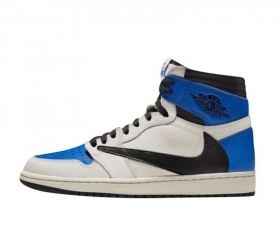 Синие с черным кроссовки Air Jordan High кожа