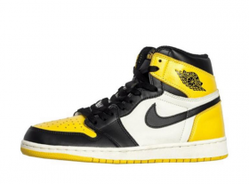 Черные кроссовки с желтыми накладками Air Jordan High