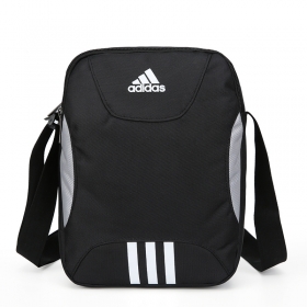 Чёрная сумка-барсетка Adidas с белым логотипом из 100% полиэстера