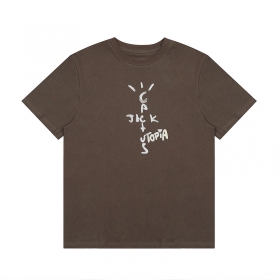 Выполненная в коричневом цвете Cactus Jack брендовая футболка