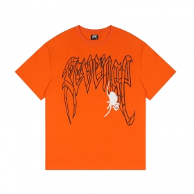 Классическая оранжевая футболка Revenge с рисунком "Череп смеется"