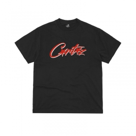 Чёрного-цвета футболка с логотипом Corteiz с круглым вырезом горловины
