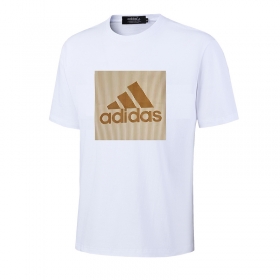 Классического кроя белая с фирменным логотипом Adidas футболка