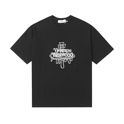 Vivienne Westwood футболка черного цвета с вышитой надписью на груди