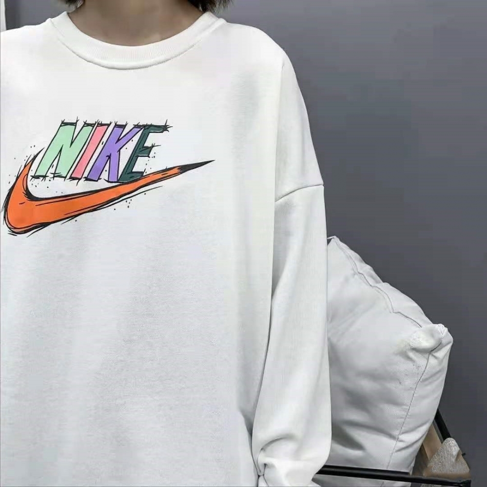 От бренда Nike белый удлинённый фасона универсальный свитшот