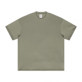 Серо-зелёная однотонная BE THRIVED хлопковая футболка