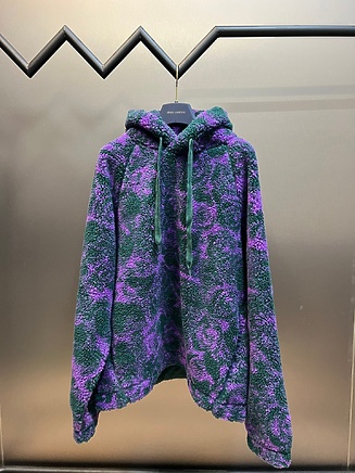 Оверсайз мягкое худи Burberry в серо-фиолетовом цвете