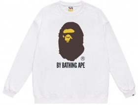 Cвитшот белого цвета Bape с логотипом голова обезьяны  "A Bathing Ape"