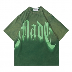 Made Extreme футболка цвет тёмно-зеленый градиент с неон лого спереди