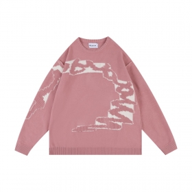 С изнаночными швами розовый свитер MUDDY AIR с круглым вырезом