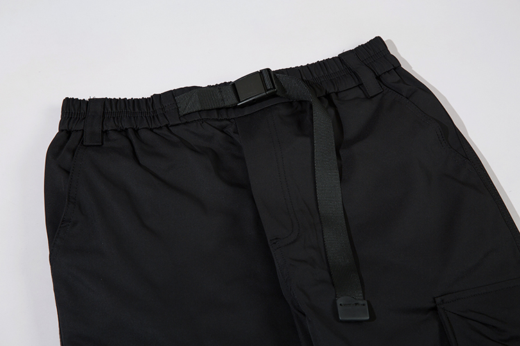 Прямого кроя с резинками внизу штаны карго от I&Brown черного цвета