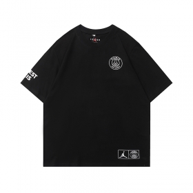 Базовая черная хлопковая футболка Jordan с брендовой белой печатью